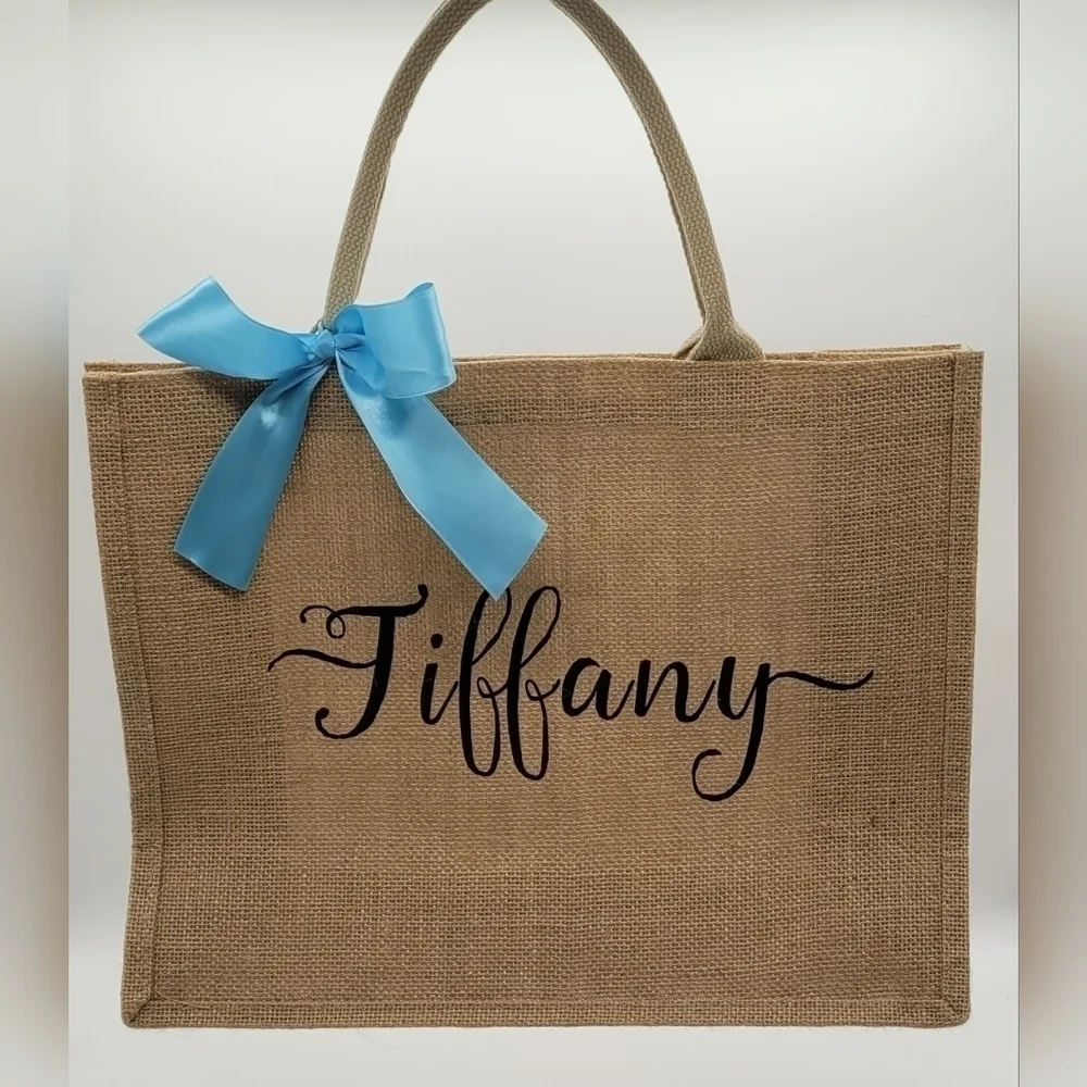 Burlap Personalized Tote (Tiffany)​​​